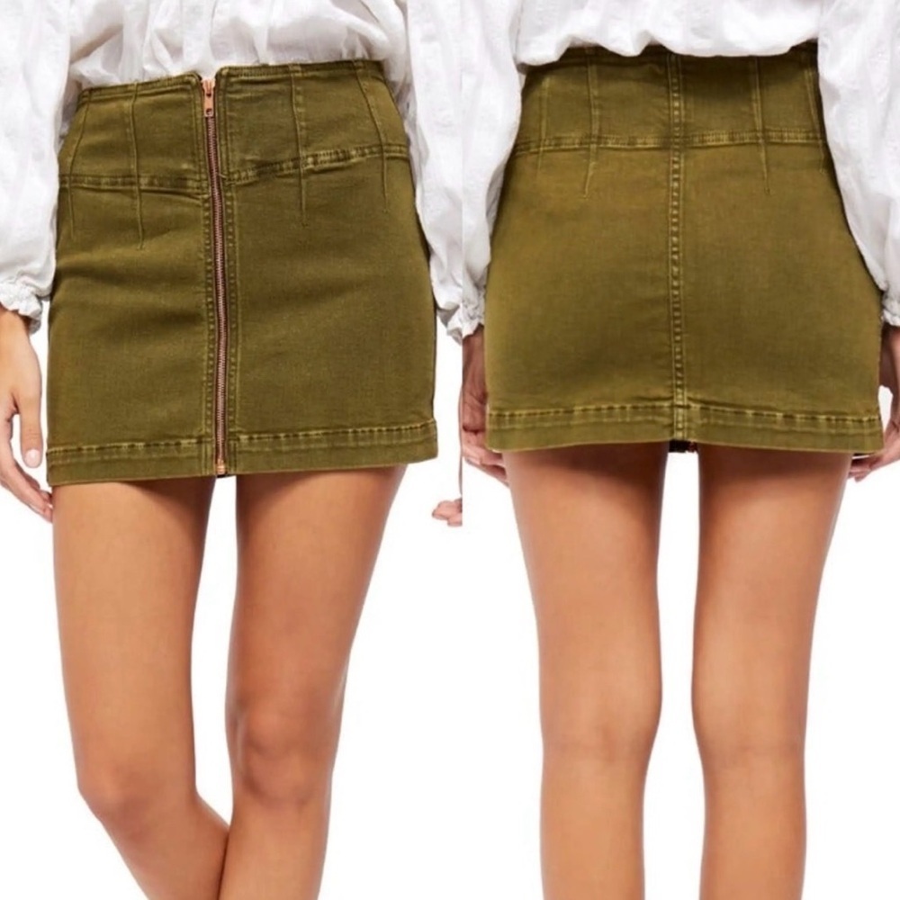 We The Free Khaki Mini Skirt